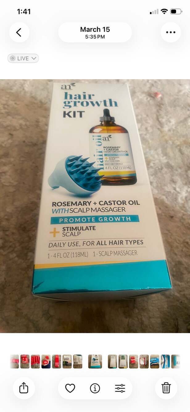 ArtNaturals Rosemary + Castor Hair Growth Kit with Scalp Massager, 4 fl oz